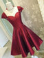 Sexy Backless Cap mangas curtas Homecoming vermelho vestidos on-line, CM539