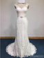 Cap Sleeves Lace Mermaid Wedding Dresses Online, Cheap Wedding Gown, WD678