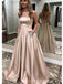 Simple Strapless Long Evening Prom Dresses With Pockets, Cheap Custom Party Prom Dresses, 18602