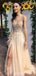 Sweetheart Neck Gold Sequin A-line Vestidos largos baratos del baile de fin de curso de la tarde, vestidos del baile de fin de curso del partido de tarde, 12350