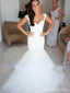 Sexy Backless Cap Sleeves Lace Mermaid Vestidos de casamento on-line, WD408