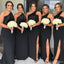 One Shoulder Black Long Cheap Bridesmaid Dresses Online, WG684