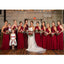 Mismatched Dark Red Long Cheap Bridesmaid Dresses Online, Cheap Dresses, WG686