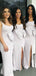 Scoop Side Slit Mermaid Robes de demoiselle d'honneur longues et bon marché en ligne, Robes de demoiselle d'honneur pas chères, WG723