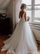 Scoop Satin A-line Cheap Wedding Dresses, Cheap Wedding Gown, WD693