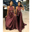 Chocolate A-line Halter Cheap Long Bridesmaid Dresses Online,WG1374