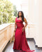 Burgundy Mermaid One Shoulder Cheap Long Bridesmaid Dresses,WG1290