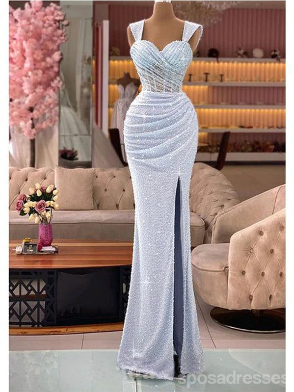 Gorgeous Mermaid Straps Side Slit Maxi Long Prom Dresses,Evening Dresses,13164