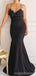 Spaghetti Straps Mermaid V-neck Backless Cheap Prom Dresses,13058