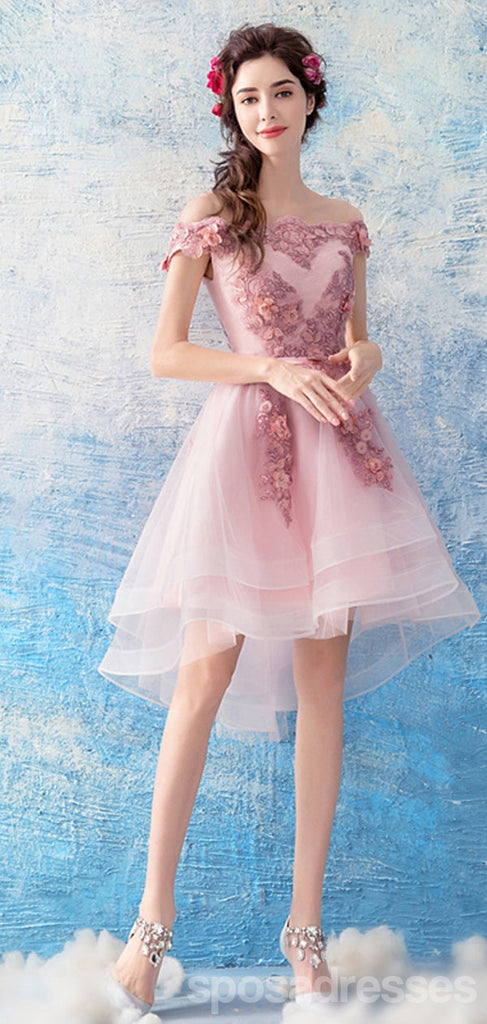 V Neck Dusty Pink Tulle Beaded Short Homecoming Dresses Online, Robes de bal courtes pas chères, CM845