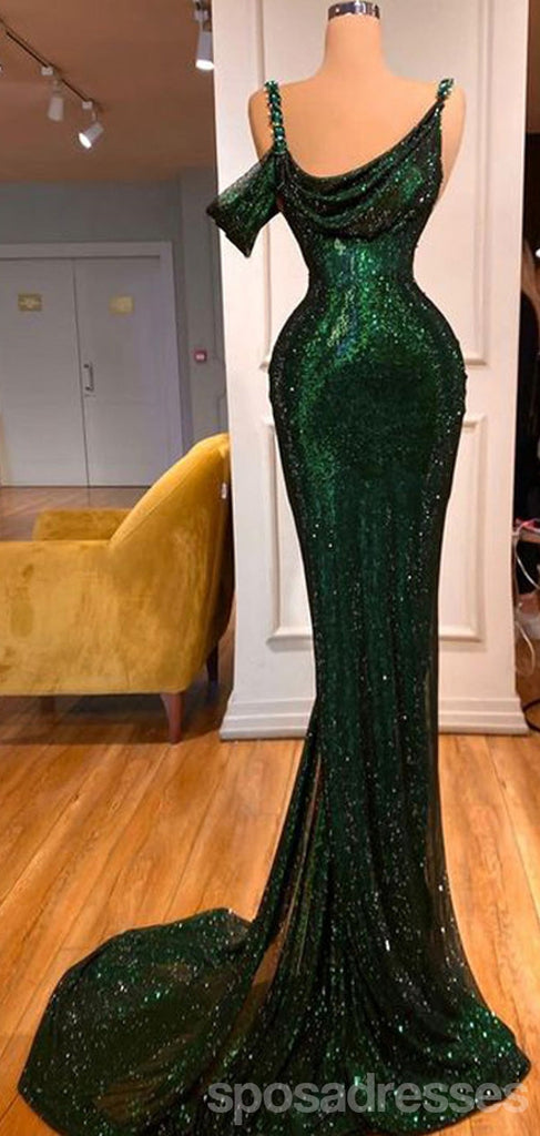 Sexy Green Mermaid Spaghetti Straps Maxi Long Prom Dresses Online,13242