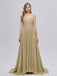 Sweetheart Neck Gold Pailletten A-Linie Günstige lange Abend Prom Kleider, Abend Party Prom Kleider, 12350