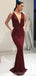 Sexy Red Mermaid V-neck Maxi Long Prom Dresses,Evening Dresses,13132