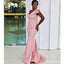 Newest Pink Mermaid V-neck Cheap Long Bridesmaid Dresses,WG1640