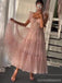 Simple Pink A-line Straps Cheap Long Prom Dresses Online,Dance Dresses,12577