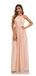 Simple Pink A-line Halter Cheap Chiffon Long Bridesmaid Dresses,WG1607