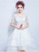 White Half Sleeves Short Homecoming Dresses,Cheap Short Prom Dresses,CM926