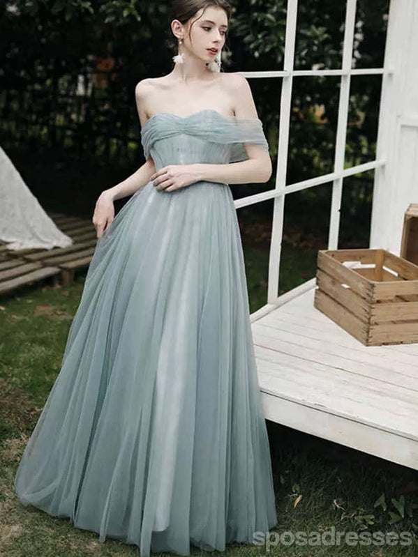 Mismatched Green A-line Cheap Long Bridesmaid Dresses Online,WG1266