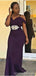 Purple Mermaid Off Shoulder Cheap Long Bridesmaid Dresses,WG1473