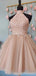 V Neck Dusty Pink Tulle Beaded Short Homecoming Dresses Online, Robes de bal courtes pas chères, CM845