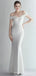 Simple White Mermaid Off Shoulder Long Prom Dresses Online,13024