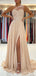 Sweetheart Neck Gold Sequin A-line Vestidos largos baratos del baile de fin de curso de la tarde, vestidos del baile de fin de curso del partido de tarde, 12350