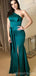 Green One Shoulder Mermaid Side Slit Cheap Long Bridesmaid Dresses Online,WG1660