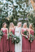 Chiffon Dusty Rose Floor Length Cheap Bridesmaid Dresses Online, WG564