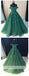 Off-Schulter-Emerald Green Lace A-line Langen Abend Prom Kleider Custom, 17428