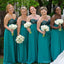 Hunter Green Custom Queridinha Chiffon Long Cheap Bridesmaid Vestidos Online, WG340