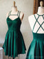 Esmeralda Green Cross Back Short Homecoming Vestidos on-line, cheap short prom dresses, CM839