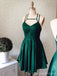 Straps de espaguete simples barato esmeralda Green Homecoming Dresses, CM444