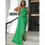 Green Mermaid One Shoulder Cheap Long Bridesmaid Dresses,WG1633