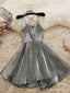 Grey Spaghetti Straps Short Homecoming Dresses Online, Cheap Short Prom Dresses, CM852