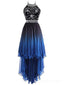 Halter Beaded High Chiffon Ombre Cheap Long Evening Prom Dresses, Sweet16 Dresses, 18406