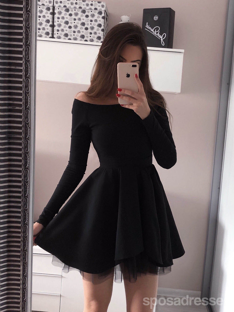 Long Sleeves Off Shoulder Short Cheap Homecoming Dresses Online, CM700