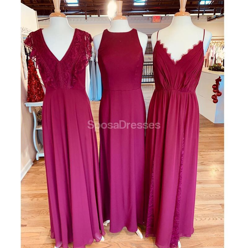 Vestidos de dama de honra rosa quente não combinados on-line, vestidos baratos de damas de honra, WG694