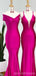 Mismatched Hot Pink Mermaid Sleeveless Long Bridesmaid Dresses Gown Online,WG1115