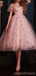 V Neck Dusty Pink Tulle Beaded Short Homecoming Dresses Online, Robes de bal courtes pas chères, CM845