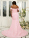 Sparkly Pink Mermaid Off Shoulder Cheap Long Bridesmaid Dresses,WG1595