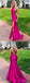 Hot Pink Mermaid Halter Side Slit Cheap Long Prom Dresses Online,12582