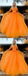 Orange A-line Spaghetti Straps V-neck Long Prom Dresses Online, Dance Dresses,12607