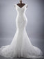 Two Straps V Neckline Lace Mermaid Wedding Bridal Dresses, Custom Made Wedding Dresses, Affordable Wedding Bridal Gowns, WD249