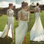 Long Sleeve High Neckline See Through Open Back Lace Wedding Dresses,  WD205