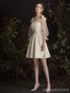 Light Champagne Off Shoulder Short Homecoming Dresses Online, Cheap Short Prom Dresses, CM850