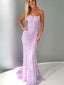 Σέξι Backless Lace Γοργόνα Lilac Long Evening Prom Φορέματα, Φτηνές Προσαρμοσμένα Γλυκά 16 Φορέματα, 18466