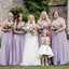 Purple Lace Long Bridesmaid Dresses Online, Cheap Bridesmaid Dresses, WG697