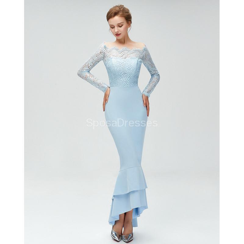 Long Sleeves Lace Mermaid High Cheap Dresses Online, WG580