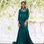 Emerald Green Mermaid Long Sleeves Cheap Bridesmaid Dresses,WG1396