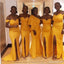 Mismatched Mermaid Yellow Sleeveless Long Bridesmaid Dresses Online, WG835